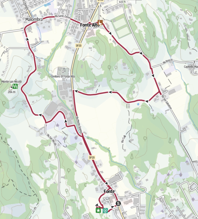 Mappa Su e giù per Fonte