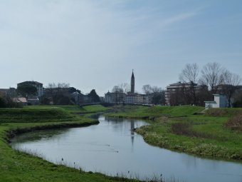 Campanile di Oderzo all'orizzonte